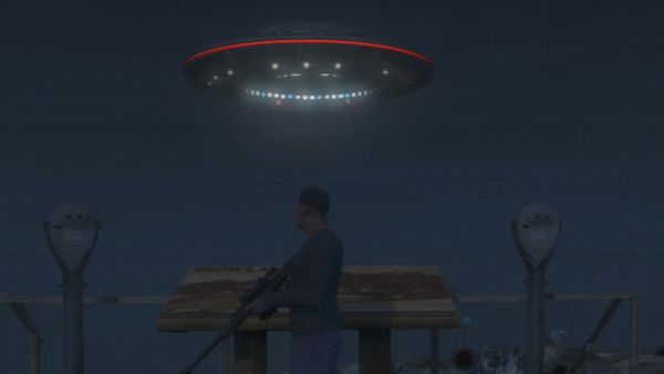 The flying UFO appears at 3:00AM, and stays until sunrise.